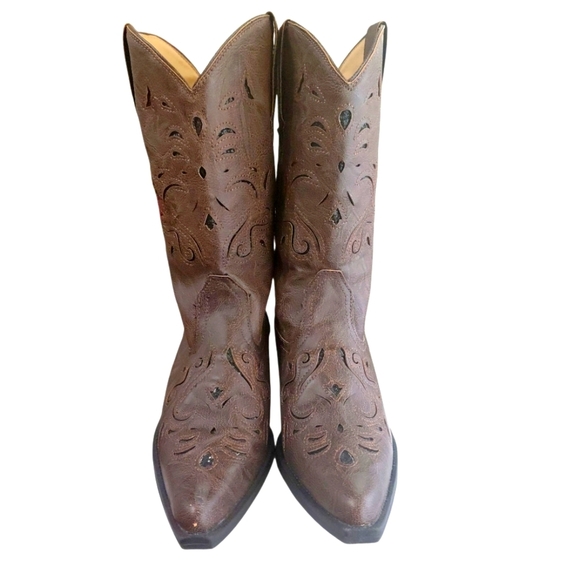 Roper Chloe Women's Cowboy Boots Brown Cut-Out Western Boots Size 9.5 - Picture 3 of 12